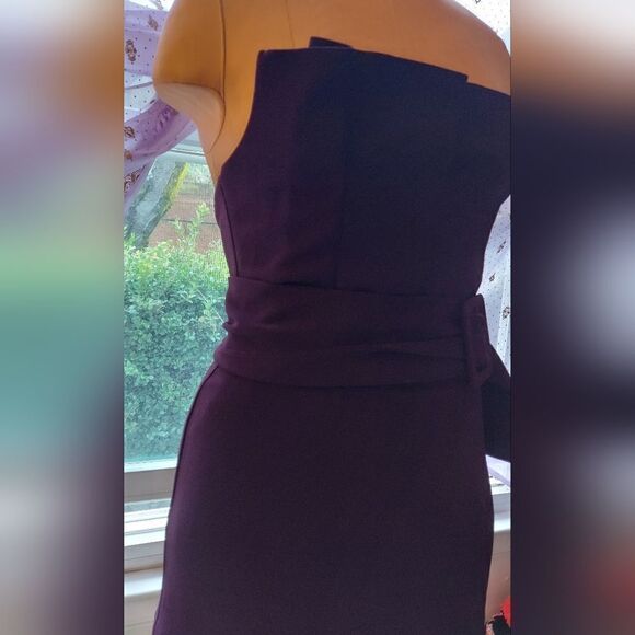 NWT - NBD Lizette Mini Dress with Belt Purple Ponte Fabric Size S - Picture 6 of 13